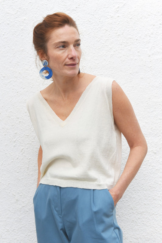 Jungle Folk - Flora Knit Top Ivory
