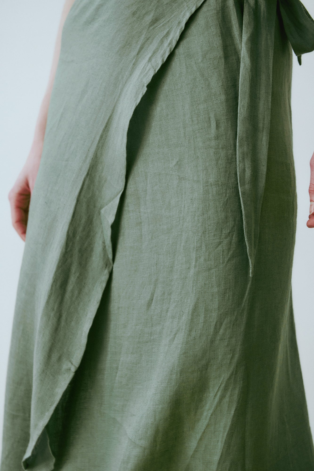 Jungle Folk - Rio Linen Wrap Skirt | Almond Green