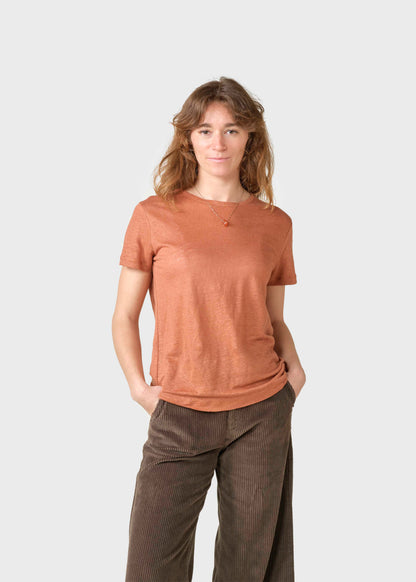Klitmøller - Rikke Linen Tee | Burnt Sienna
