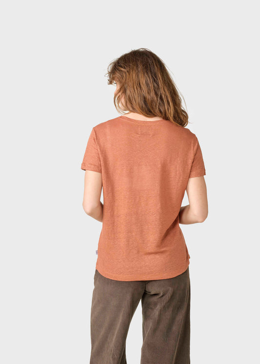 Klitmøller - Rikke Linen Tee | Burnt Sienna