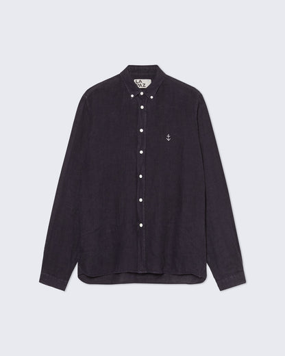 La Paz - Teles Button Down Linen Shirt | Dark Navy