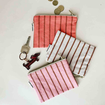 Rose in April - MARIE Portemonnaie | Tennisstreifen Pecan/Greige