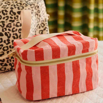 Rose in April - OONA Kosmetik-Necessaire | Stripes Tomato/Candy