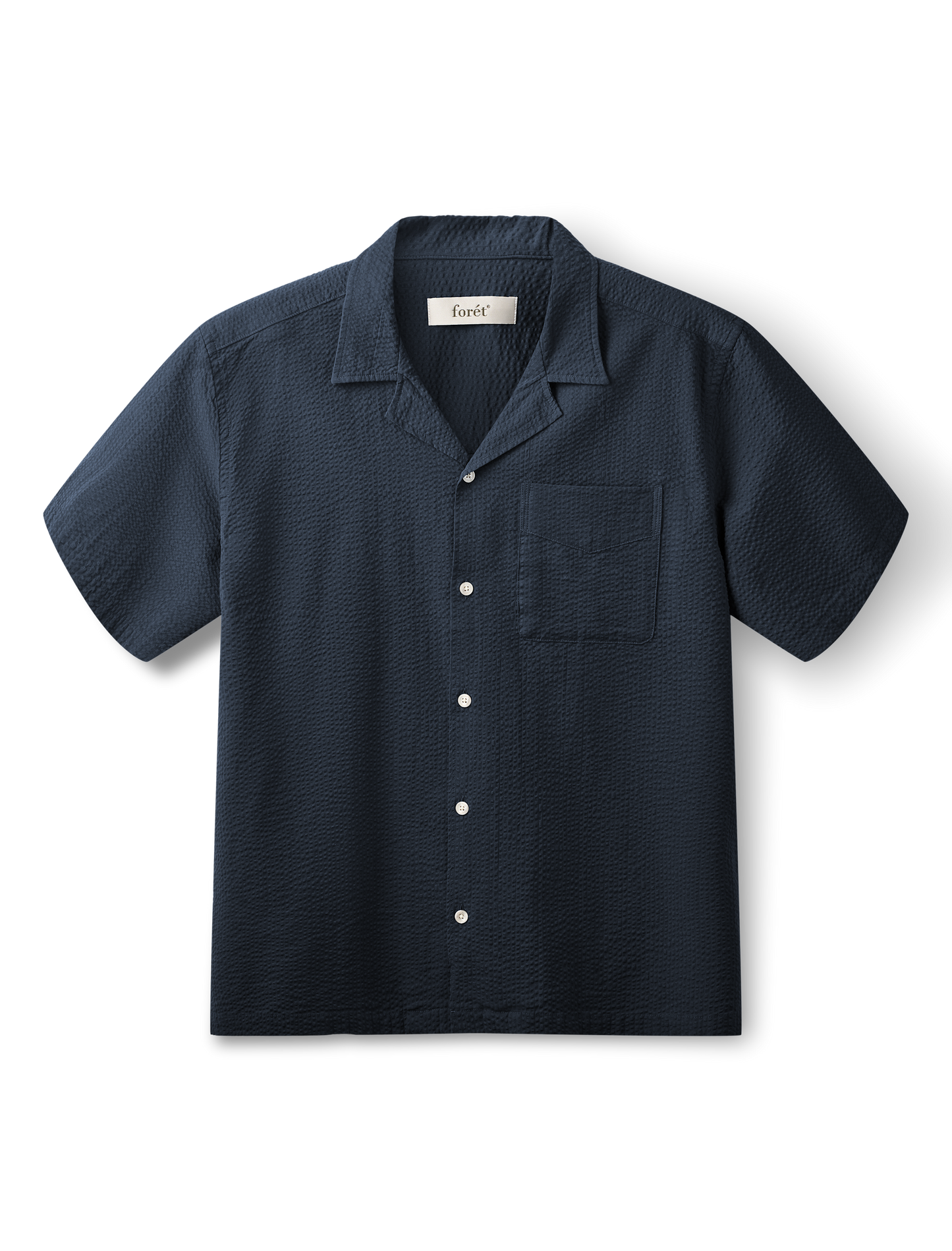forét - Peer Seersucker Regular Fit Shirt | Navy