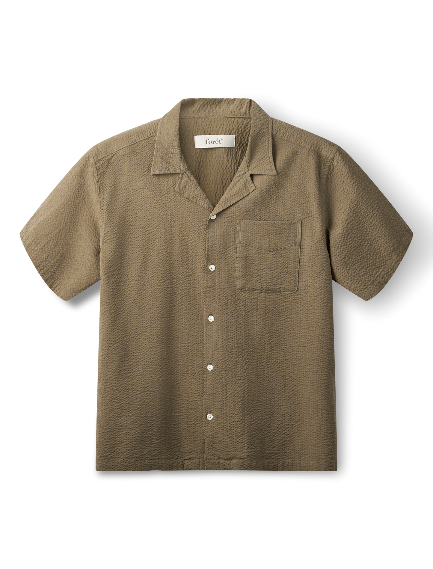forét - Peer Seersucker Regular Fit Shirt | Stone
