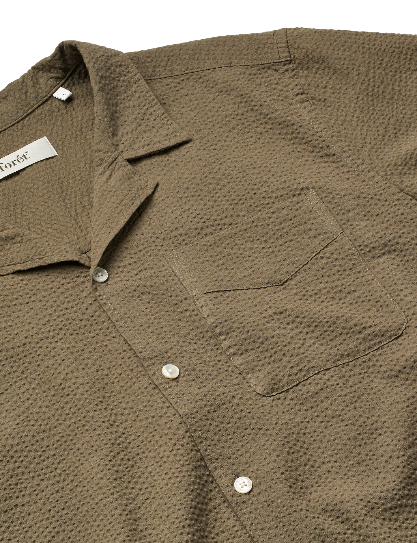 forét - Peer Seersucker Regular Fit Shirt | Stone
