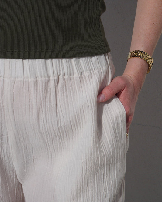 JAN'N JUNE - HAVA Crinkle Pants Offwhite