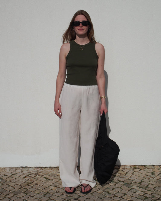 JAN'N JUNE - HAVA Crinkle Pants Offwhite