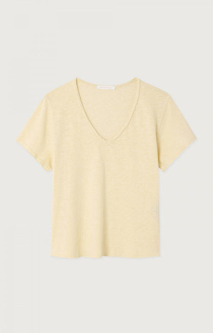 American Vintage - Sonoma T-Shirt V-Neck Vanille Vintage