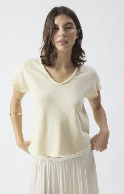 American Vintage - Sonoma T-Shirt V-Neck Vanille Vintage