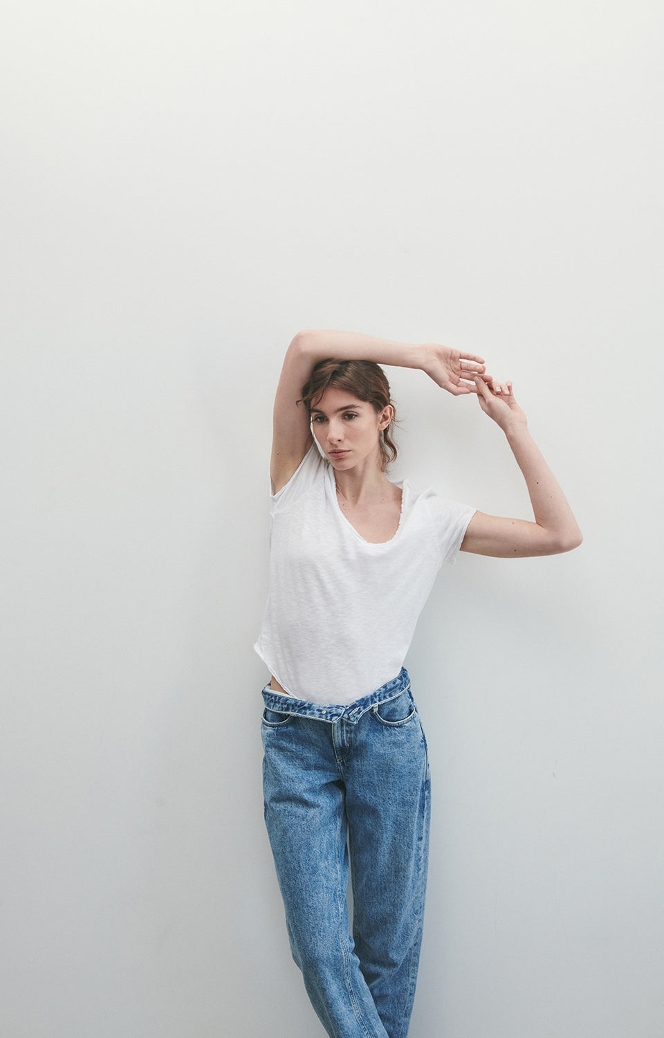 American Vintage - Sonoma T-Shirt V-Neck Blanc