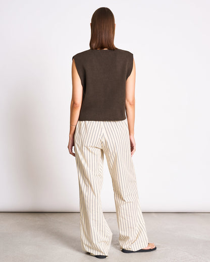 JAN'N JUNE - CORYL Wavy Knit Vest Mud