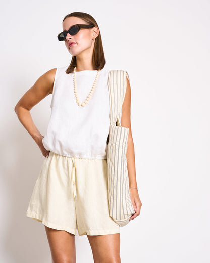 JAN'N JUNE - MARUM Linen Shorts | Buttermilk