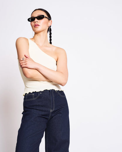 JAN'N JUNE - Tigris One Shoulder Top | Buttermilk