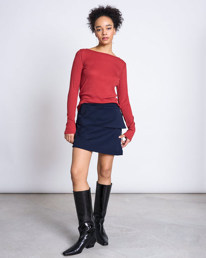 JAN'N JUNE - TILLA Rib Longsleeve | Mid Red