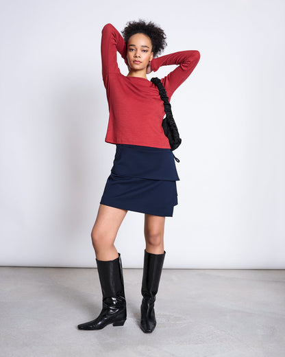 JAN'N JUNE - TILLA Rib Longsleeve | Mid Red