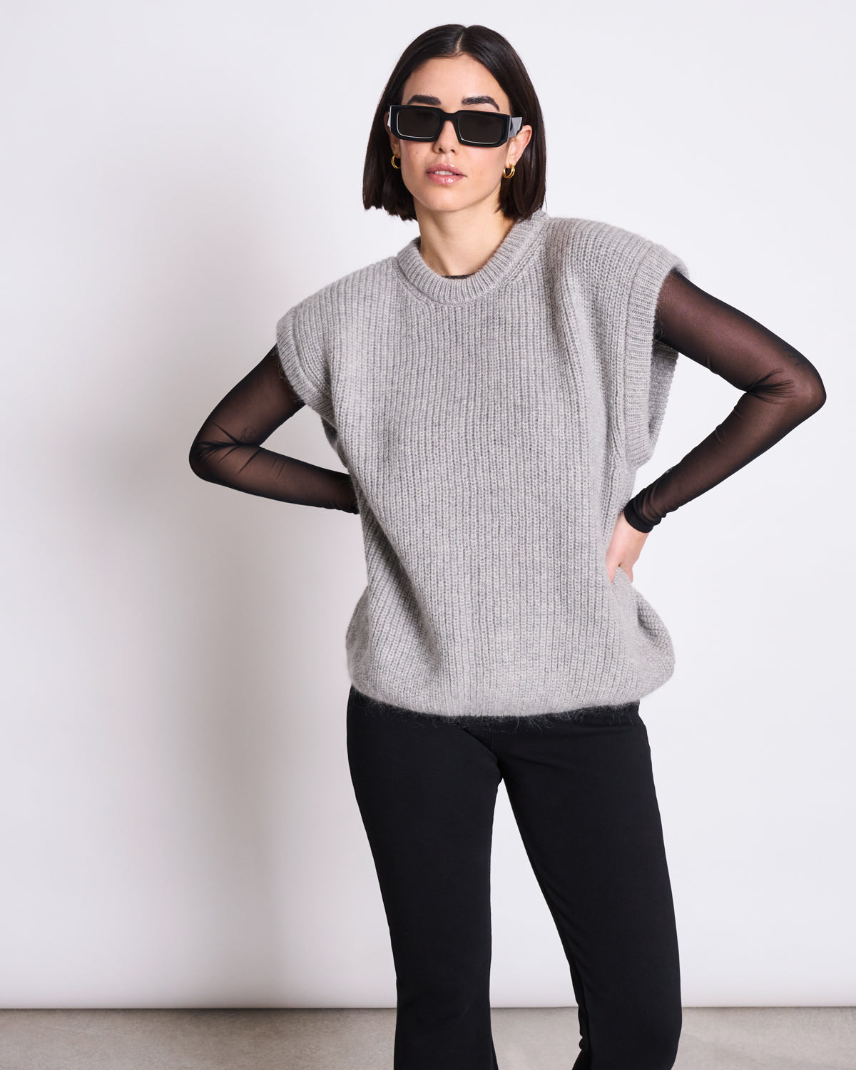 JAN'N JUNE - THANDA Wooly Slipover Light Grey