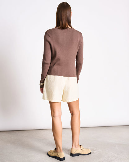 JAN'N JUNE- GLIMT Crewneck Cardigan | Clay