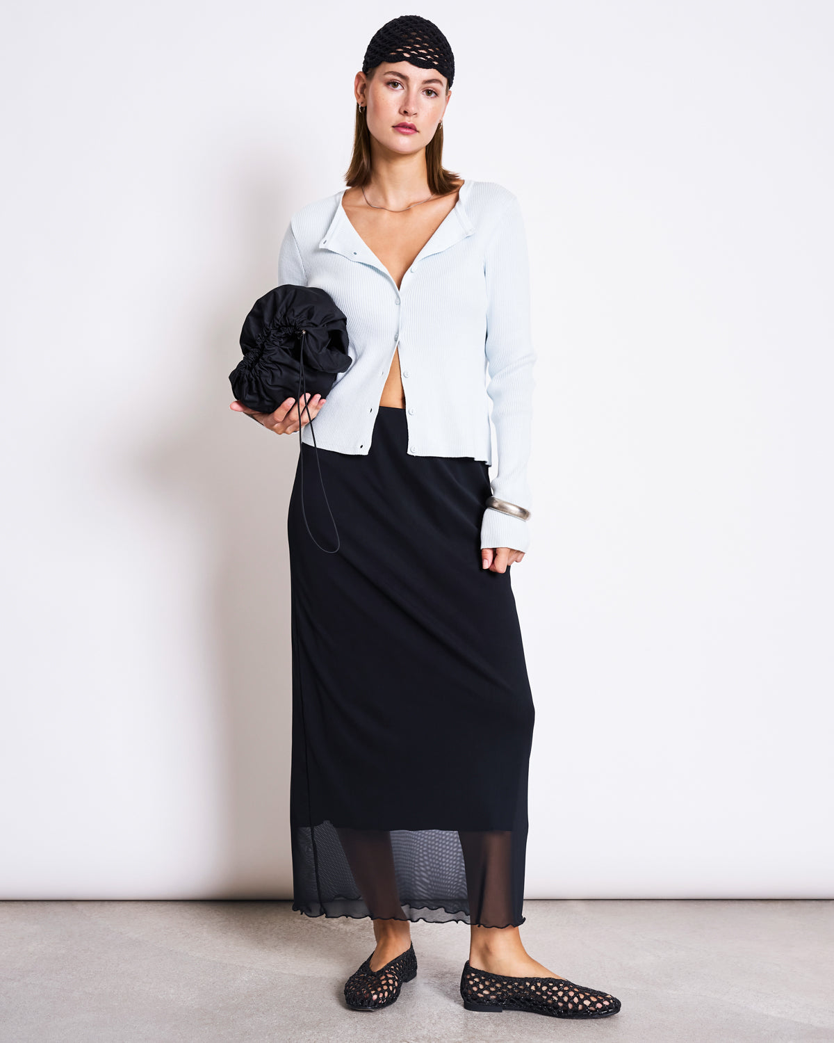 JAN'N JUNE- GLIMT Crewneck Cardigan | Ice Blue