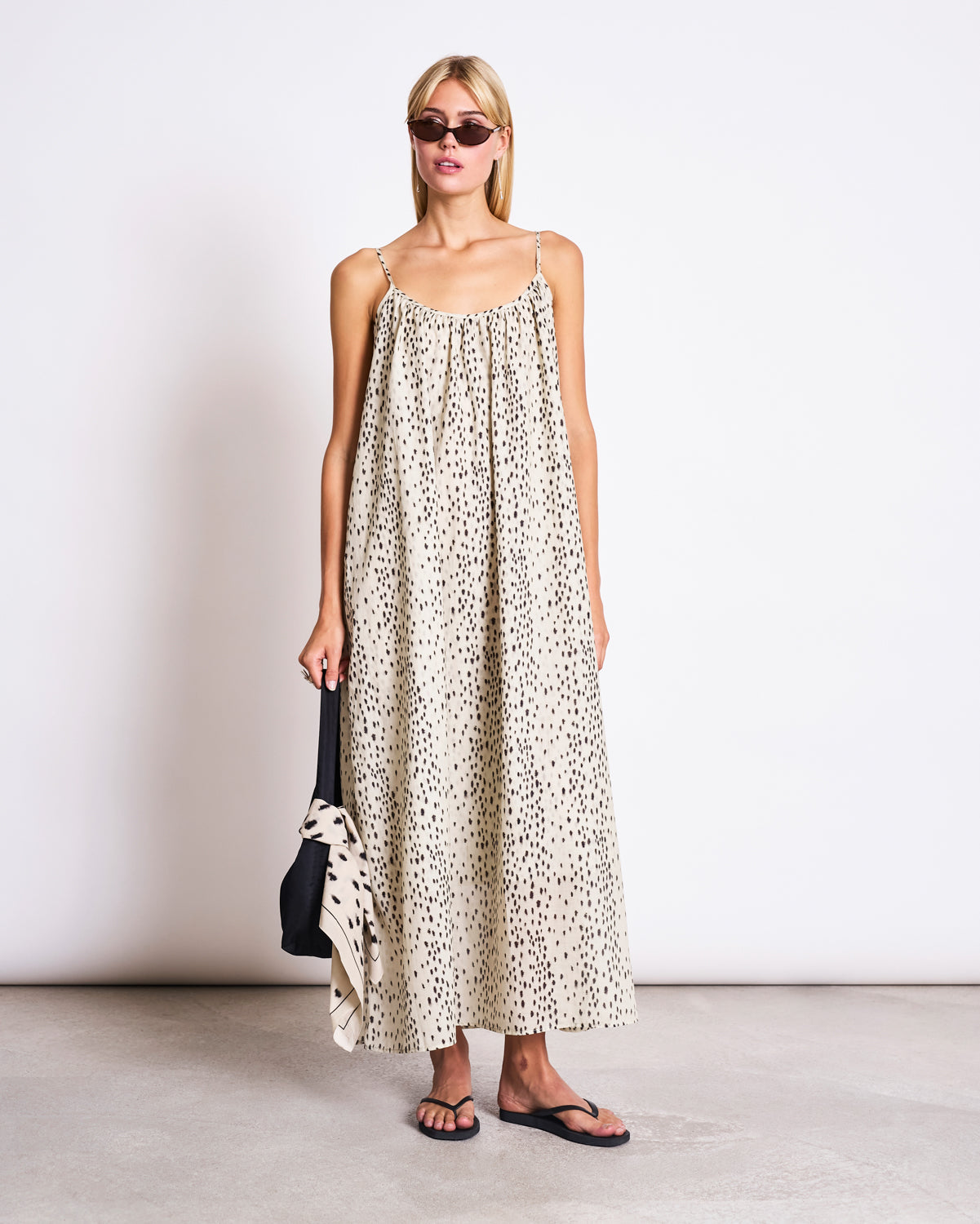 JAN'N JUNE- TOVA Spaghetti Maxi Dress | Dalmation Dots