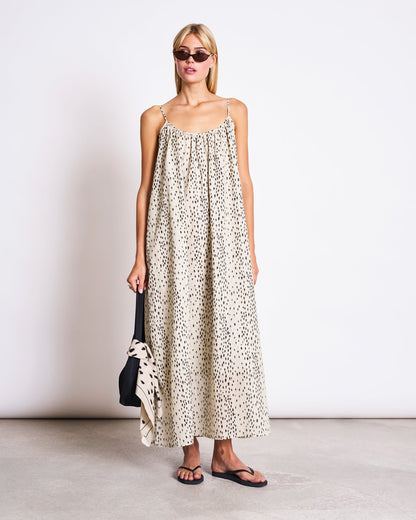 JAN'N JUNE- TOVA Spaghetti Maxi Dress | Dalmation Dots