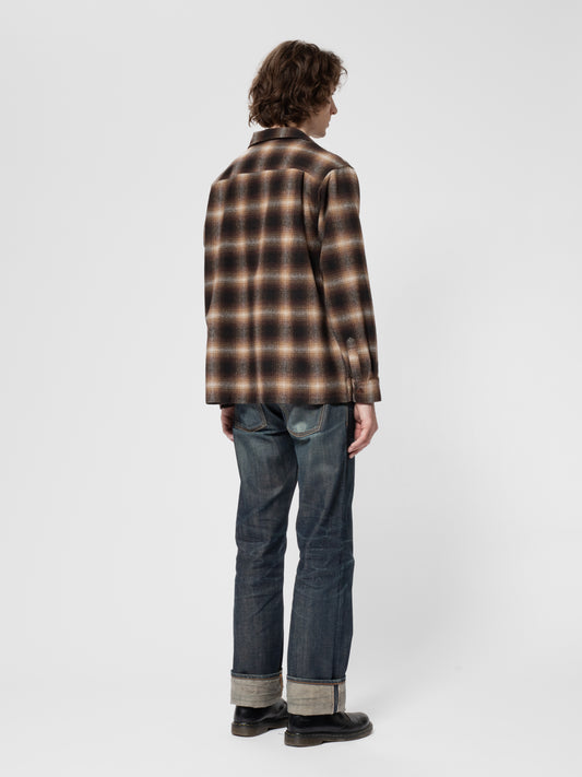 Nudie Jeans - Vincent Shadow Check Shirt Brown/Beige
