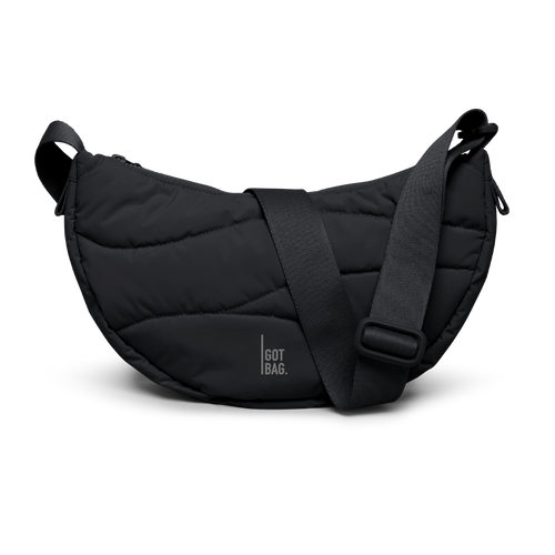 GOT BAG - Wavy Puffer Moon Bag Small Black