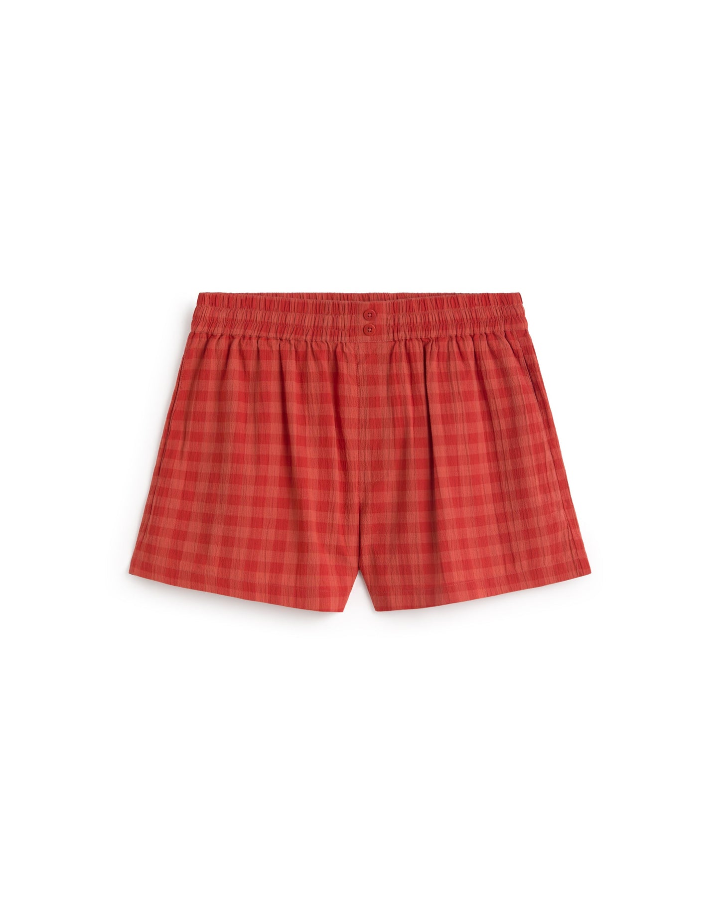 Thinking Mu - Geraldine Seersucker Shorts | Red