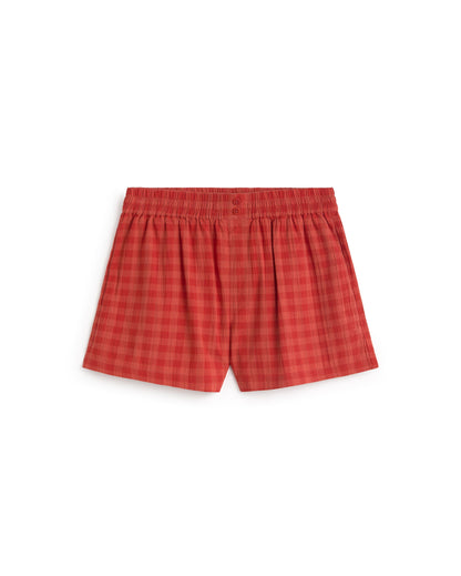 Thinking Mu - Geraldine Seersucker Shorts | Red