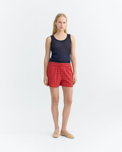 Thinking Mu - Geraldine Seersucker Shorts | Red