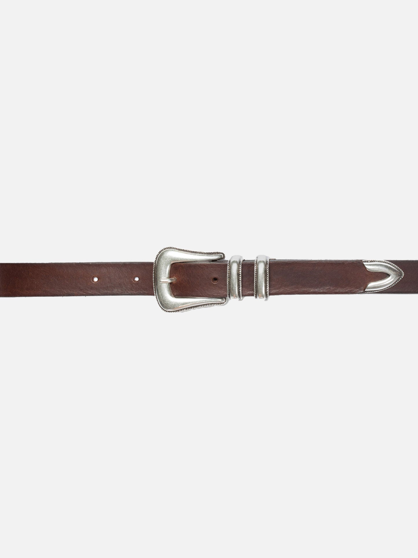 Nudie Jeans - Western Silver Belt Dark Brown
