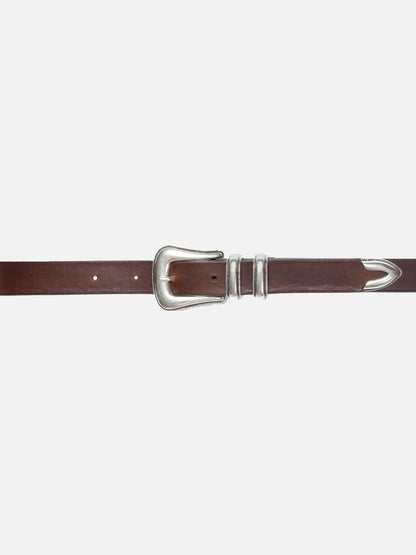 Nudie Jeans - Western Silver Belt Dark Brown