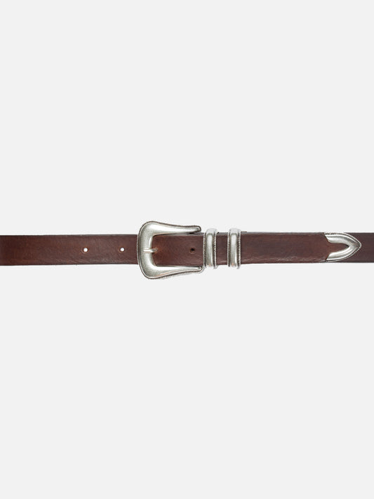 Nudie Jeans - Western Silver Belt Dark Brown