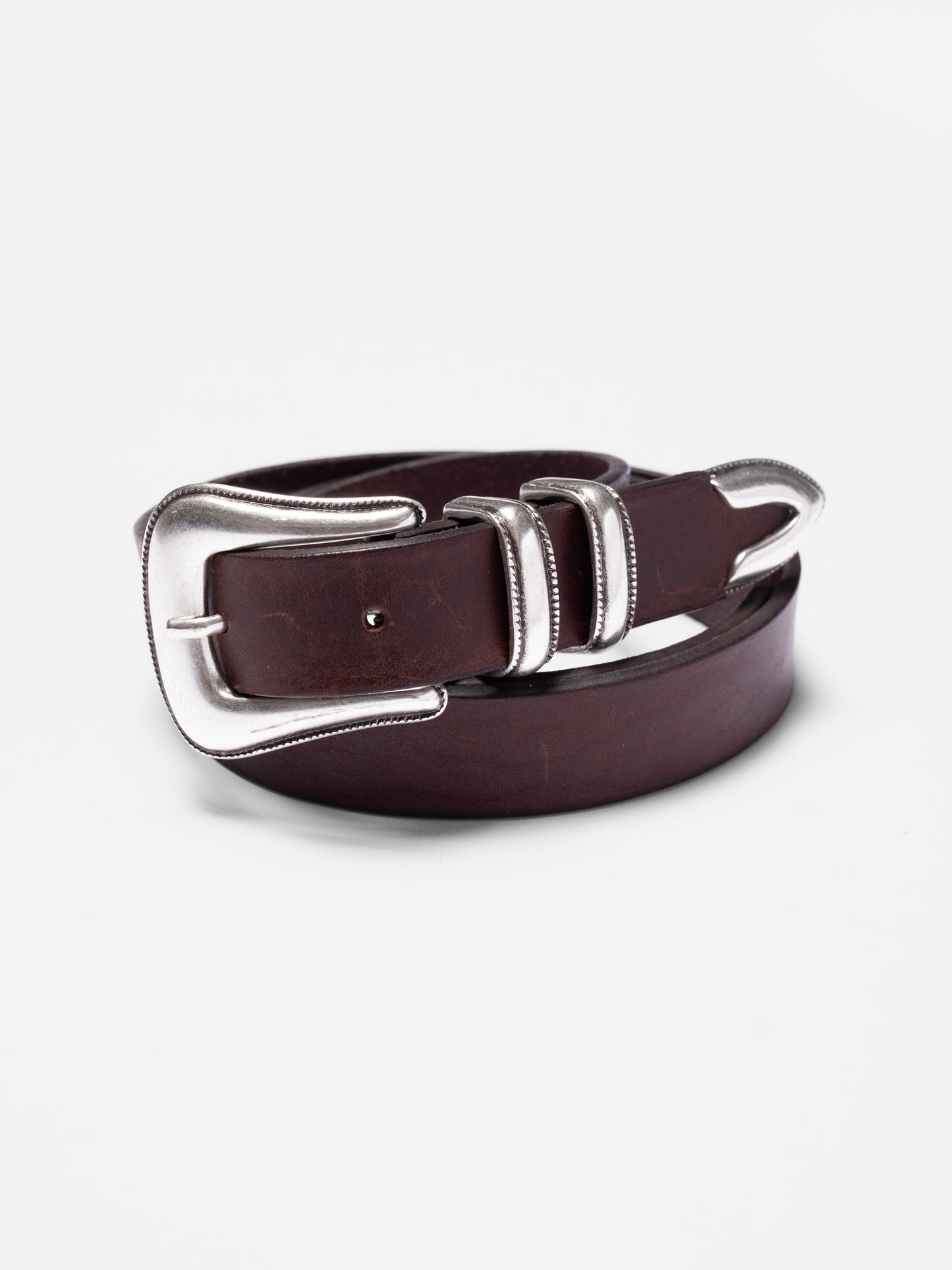 Nudie Jeans - Western Silver Belt Dark Brown