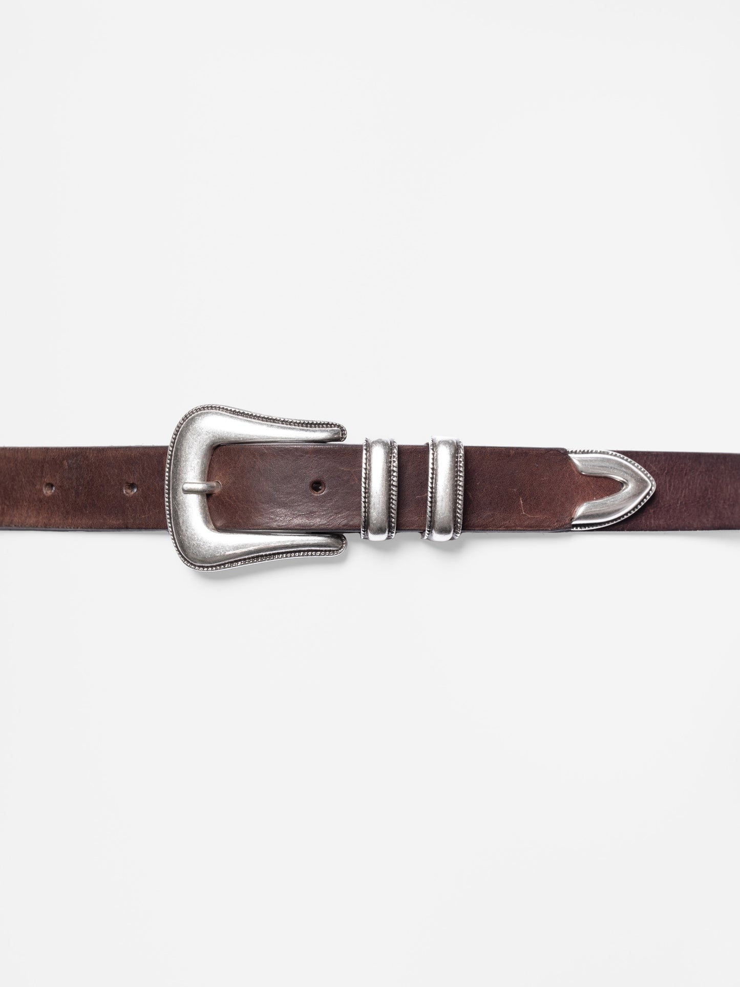 Nudie Jeans - Western Silver Belt Dark Brown