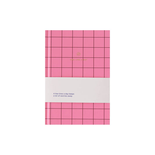 A-Journal - One Line a Day Book Pink Check