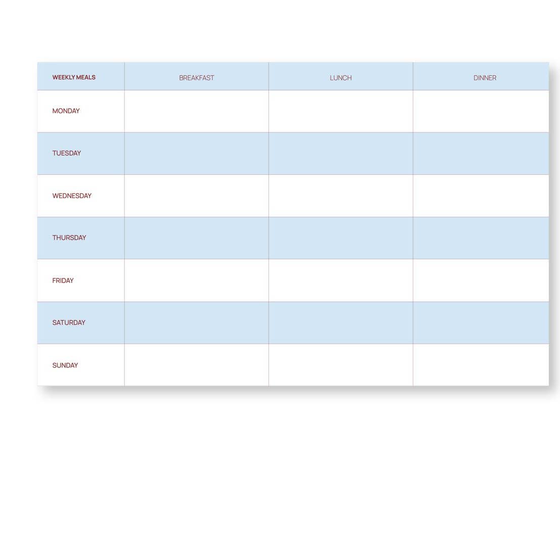 A-Journal - Meal Planner