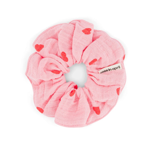 Rose in April - Scrunchie Heart Pink/Red