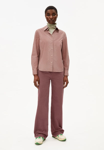 Armedangels - LOUILAA Striped Light Berry-Ice Grape