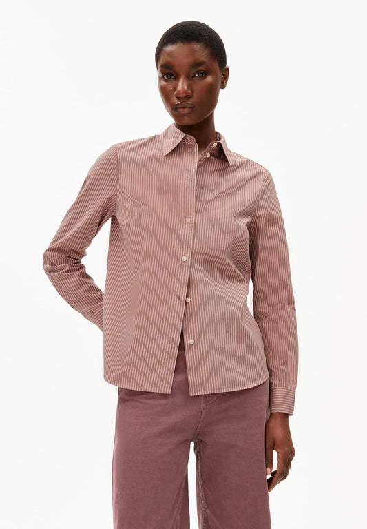 Armedangels - LOUILAA Striped Light Berry-Ice Grape