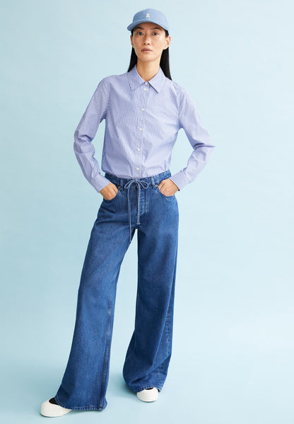 Armedangels - Louilaa Striped White/Lapis Blue