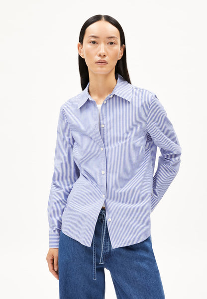 Armedangels - Louilaa Striped White/Lapis Blue