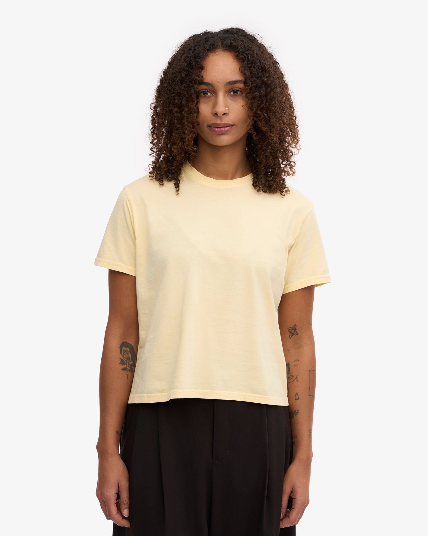 Colorful Standard - Organic Boxy Crop Tee Soft Yellow