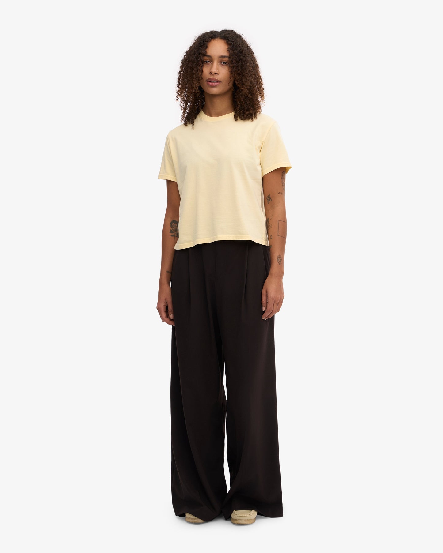 Colorful Standard - Organic Boxy Crop Tee Soft Yellow