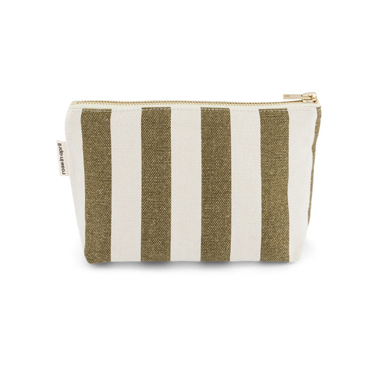 Rose in April - Sofia Pouch Olive Stripes