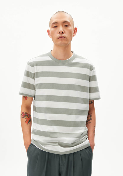 Armedangels - Bahaar Stripes T-Shirt Grey Green